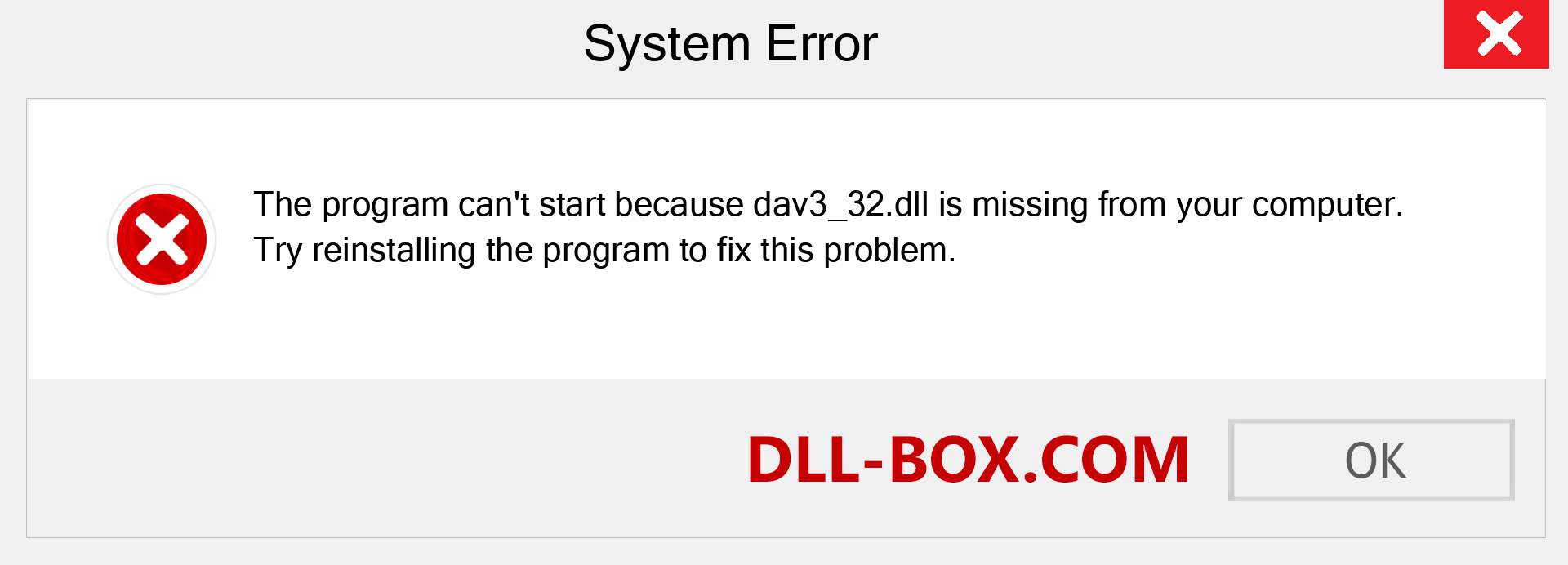  dav3_32.dll file is missing?. Download for Windows 7, 8, 10 - Fix  dav3_32 dll Missing Error on Windows, photos, images